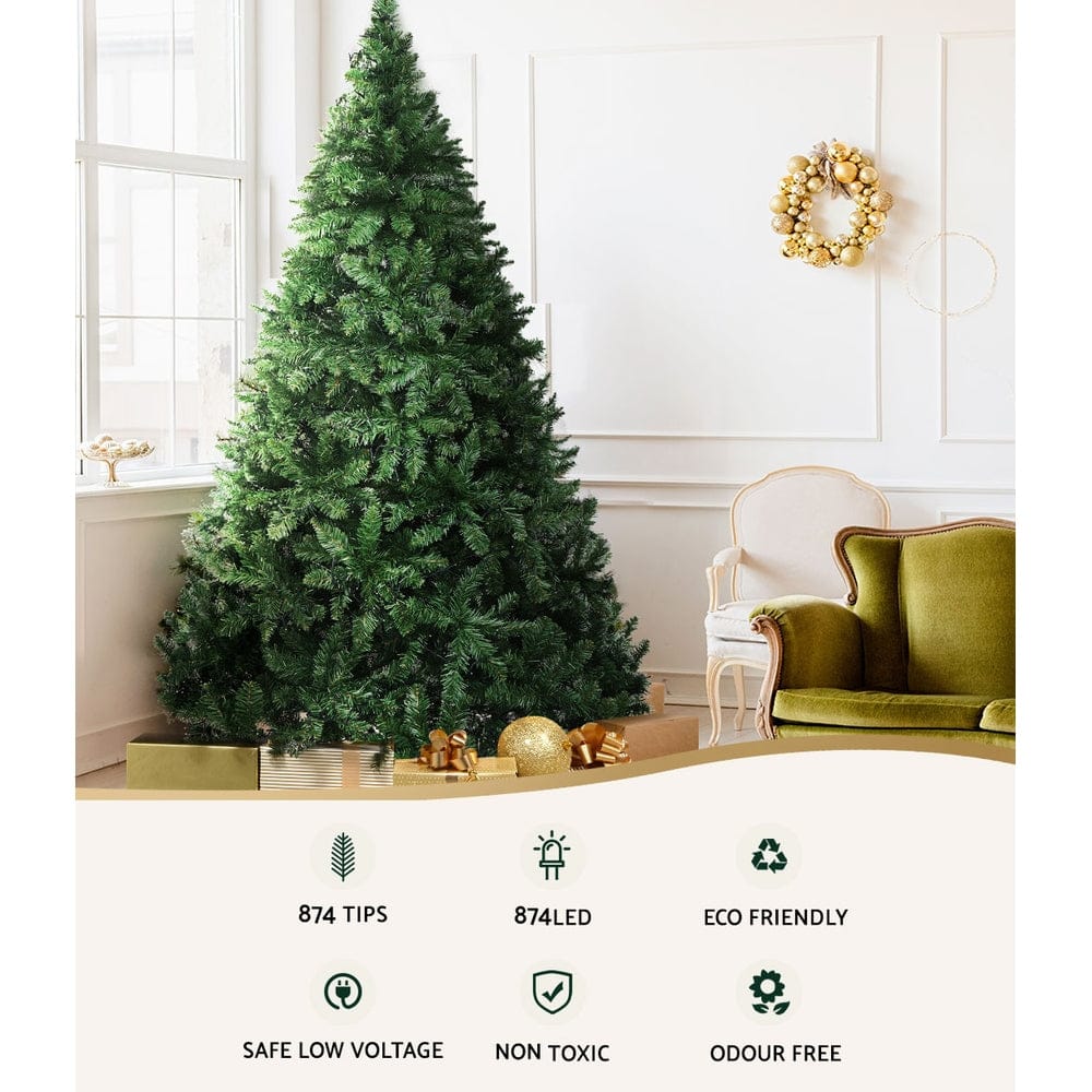 Jingle Jollys Occasions > Christmas > Outdoor Decorations & Lights Jingle Jollys Christmas Tree 1.8m Xmas Tree Decorations 874 LED 8 Light Mode