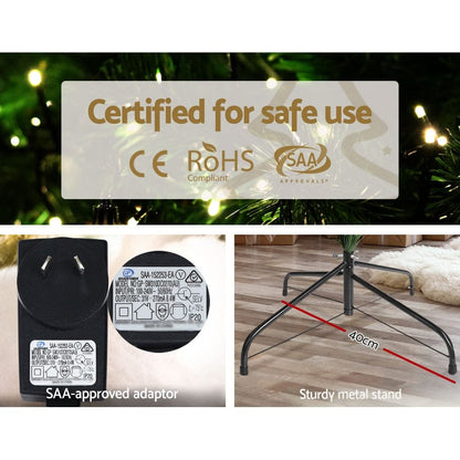 Jingle Jollys Occasions > Christmas > Outdoor Decorations & Lights Jingle Jollys Christmas Tree 1.8m Xmas Tree Decorations 874 LED 8 Light Mode