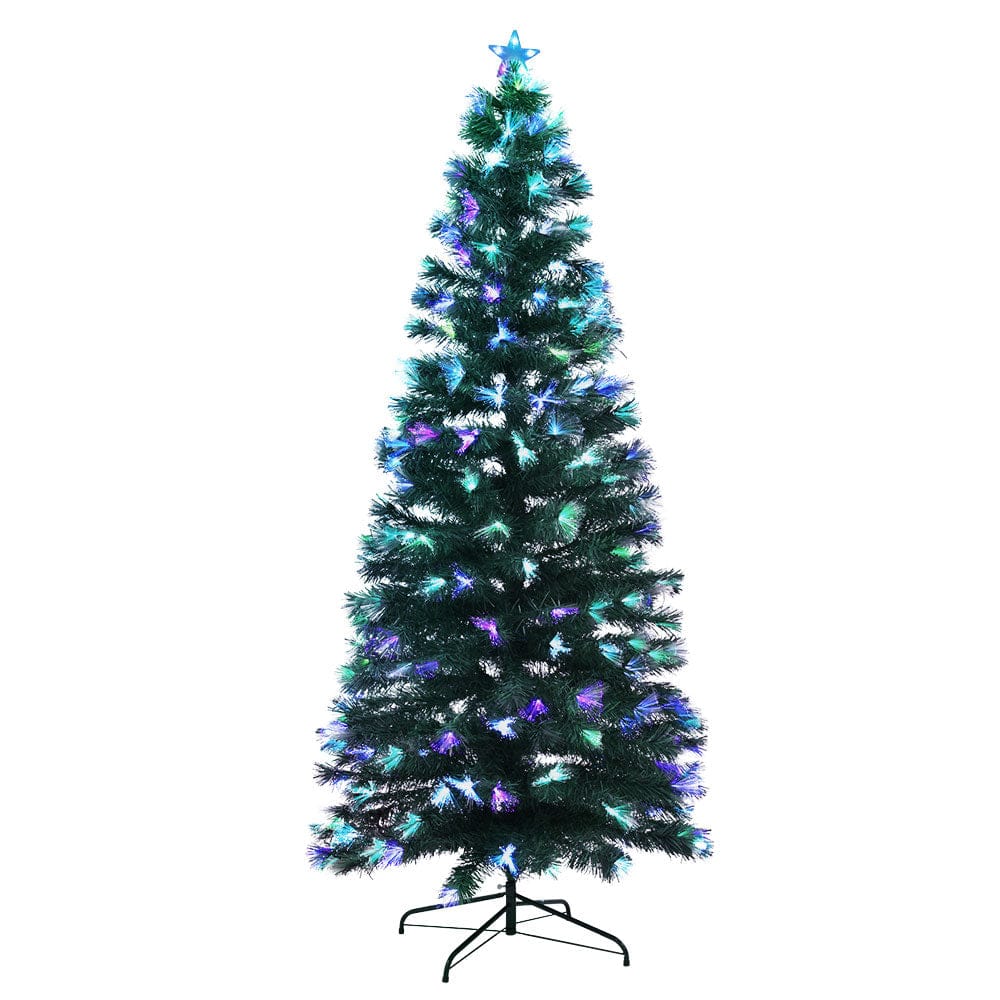 Jingle Jollys Occasions > Christmas > Outdoor Decorations & Lights Jingle Jollys Christmas Tree 2.1M 7FT LED Xmas Multi Colour Lights Optic Fibre