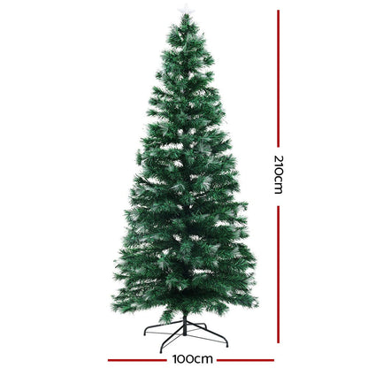 Jingle Jollys Occasions > Christmas > Outdoor Decorations & Lights Jingle Jollys Christmas Tree 2.1M 7FT LED Xmas Multi Colour Lights Optic Fibre