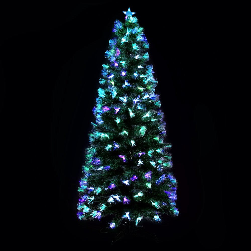 Jingle Jollys Occasions > Christmas > Outdoor Decorations & Lights Jingle Jollys Christmas Tree 2.1M 7FT LED Xmas Multi Colour Lights Optic Fibre