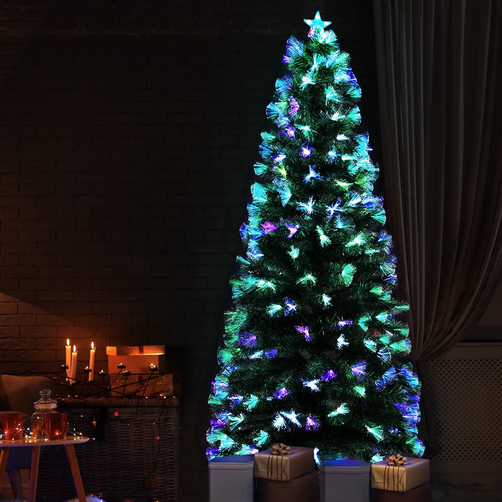 Jingle Jollys Occasions > Christmas > Outdoor Decorations & Lights Jingle Jollys Christmas Tree 2.1M 7FT LED Xmas Multi Colour Lights Optic Fibre