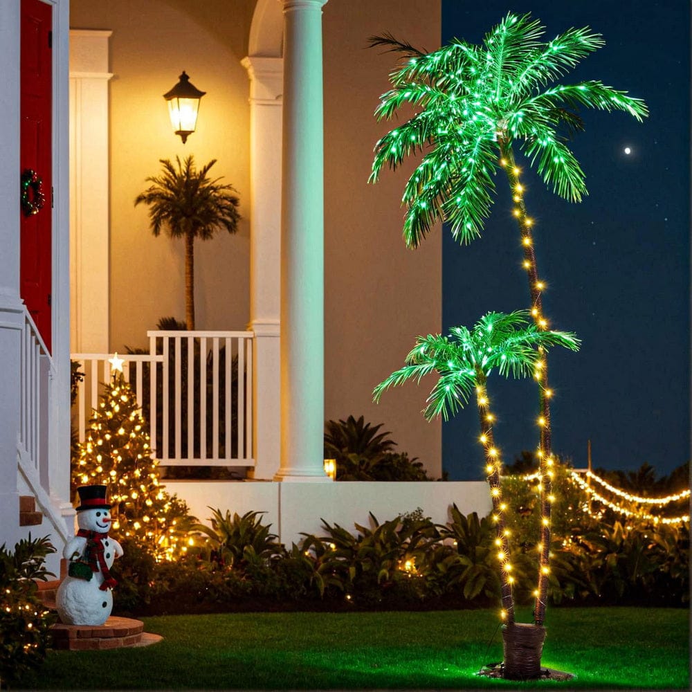 Jingle Jollys Occasions > Christmas > Outdoor Decorations & Lights Jingle Jollys Christmas Tree 2.1m LED Lighted Xmas Palm Trees Party Decorations