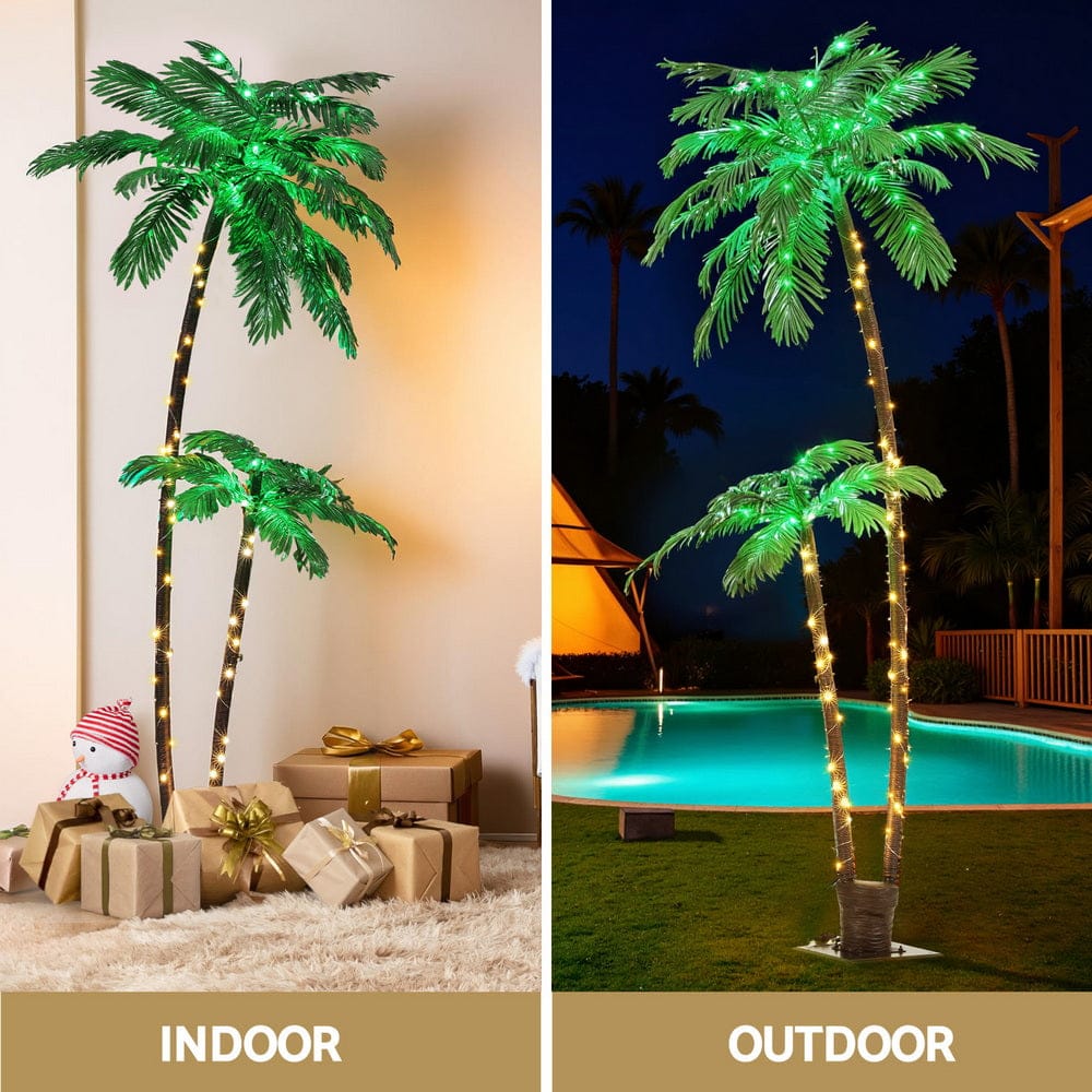 Jingle Jollys Occasions > Christmas > Outdoor Decorations & Lights Jingle Jollys Christmas Tree 2.1m LED Lighted Xmas Palm Trees Party Decorations