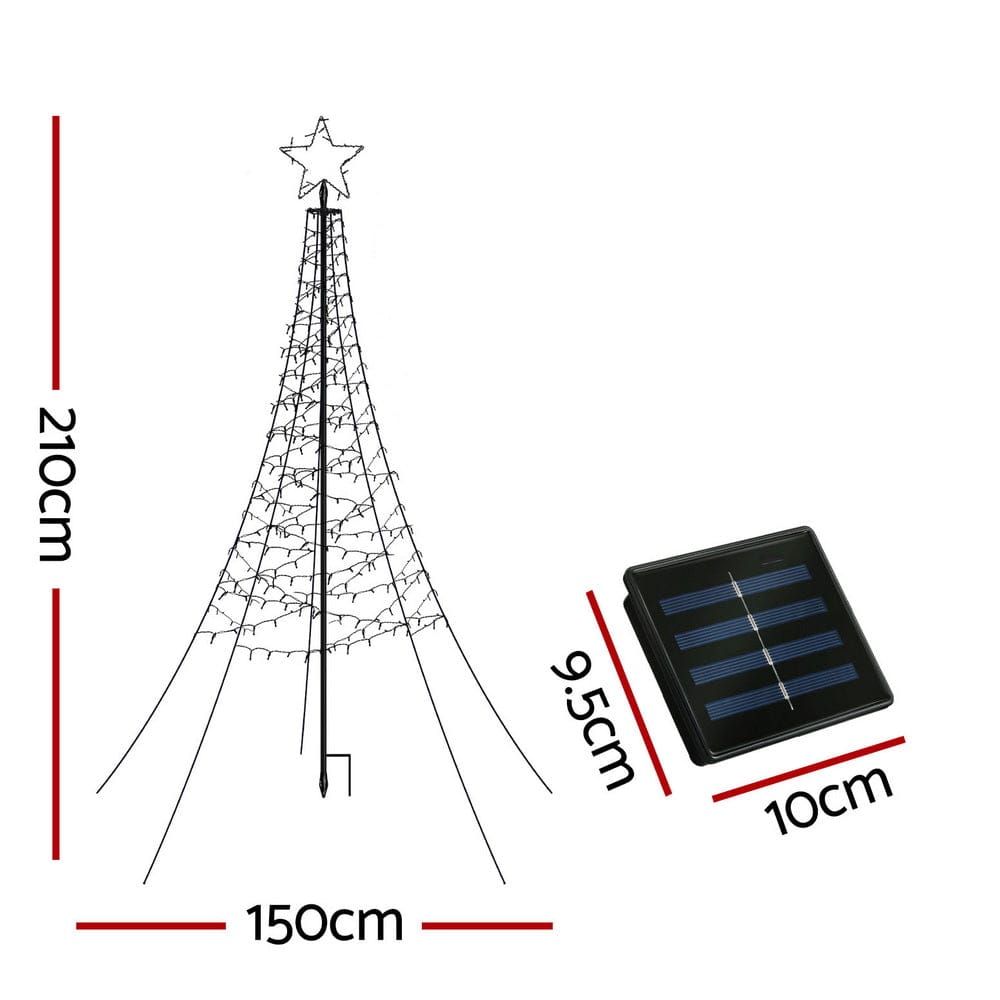 Jingle Jollys Occasions > Christmas > Outdoor Decorations & Lights Jingle Jollys Solar Christmas Tree 2.1m 320 LED Net Lights Xmas Trees Decoration
