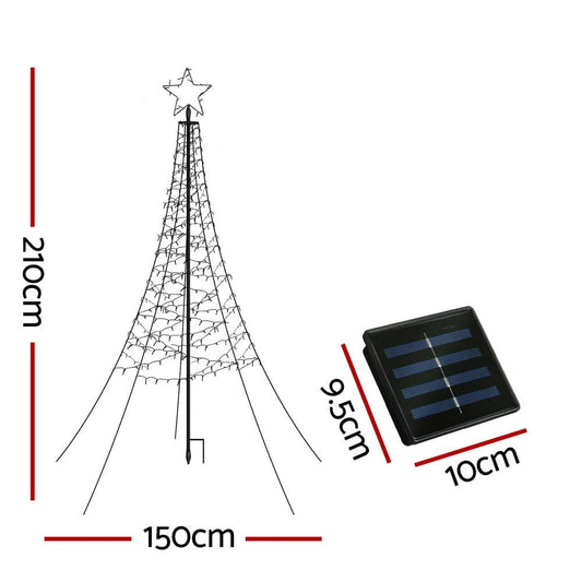 Jingle Jollys Occasions > Christmas > Outdoor Decorations & Lights Jingle Jollys Solar Christmas Tree 2.1m 320 LED Net Lights Xmas Trees Decoration