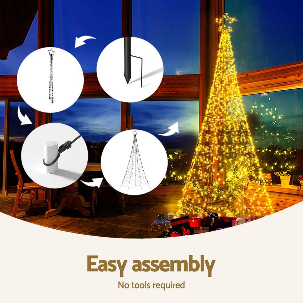 Jingle Jollys Occasions > Christmas > Outdoor Decorations & Lights Jingle Jollys Solar Christmas Tree 2.1m 320 LED Net Lights Xmas Trees Decoration
