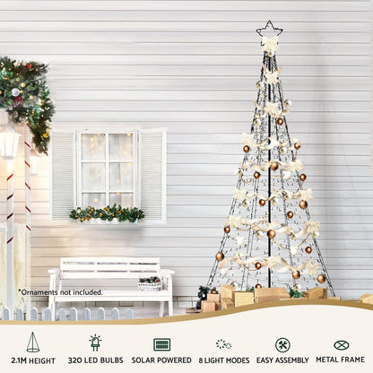 Jingle Jollys Occasions > Christmas > Outdoor Decorations & Lights Jingle Jollys Solar Christmas Tree 2.1m 320 LED Net Lights Xmas Trees Decoration