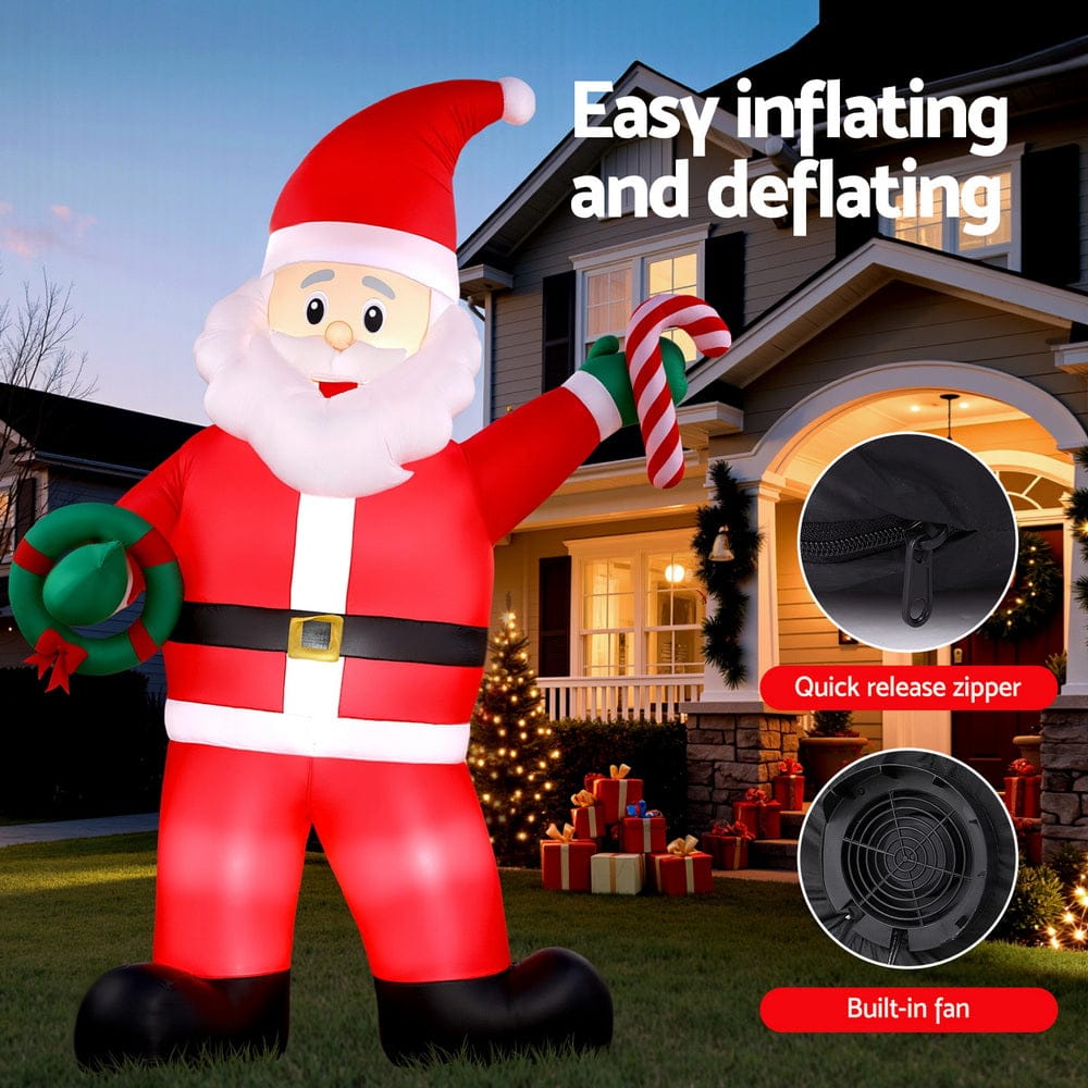 Jingle Jollys Occasions > Costumes > Costumes & Accessories Jingle Jollys Christmas Inflatable Giant Santa 3.8M Height LED Illuminated Decorations
