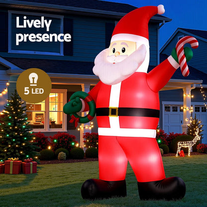 Jingle Jollys Occasions > Costumes > Costumes & Accessories Jingle Jollys Christmas Inflatable Giant Santa 3.8M Height LED Illuminated Decorations