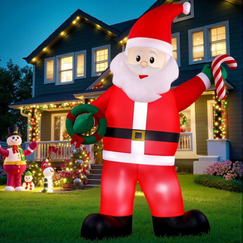 Jingle Jollys Occasions > Costumes > Costumes & Accessories Jingle Jollys Christmas Inflatable Giant Santa 3.8M Height LED Illuminated Decorations