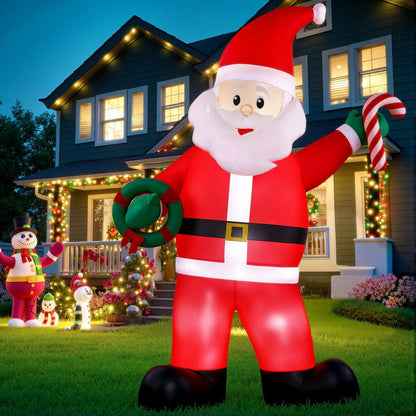 Jingle Jollys Occasions > Costumes > Costumes & Accessories Jingle Jollys Christmas Inflatable Giant Santa 3.8M Height LED Illuminated Decorations