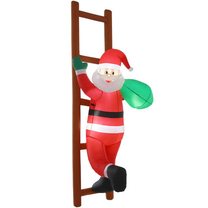 Jingle Jollys Occasions > Costumes > Costumes & Accessories Jingle Jollys Christmas Inflatable Santa Climbing Ladder 2.45M Height LED Decorations Illuminated