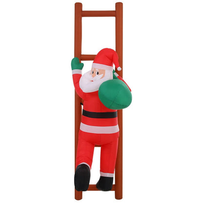 Jingle Jollys Occasions > Costumes > Costumes & Accessories Jingle Jollys Christmas Inflatable Santa Climbing Ladder 2.45M Height LED Decorations Illuminated