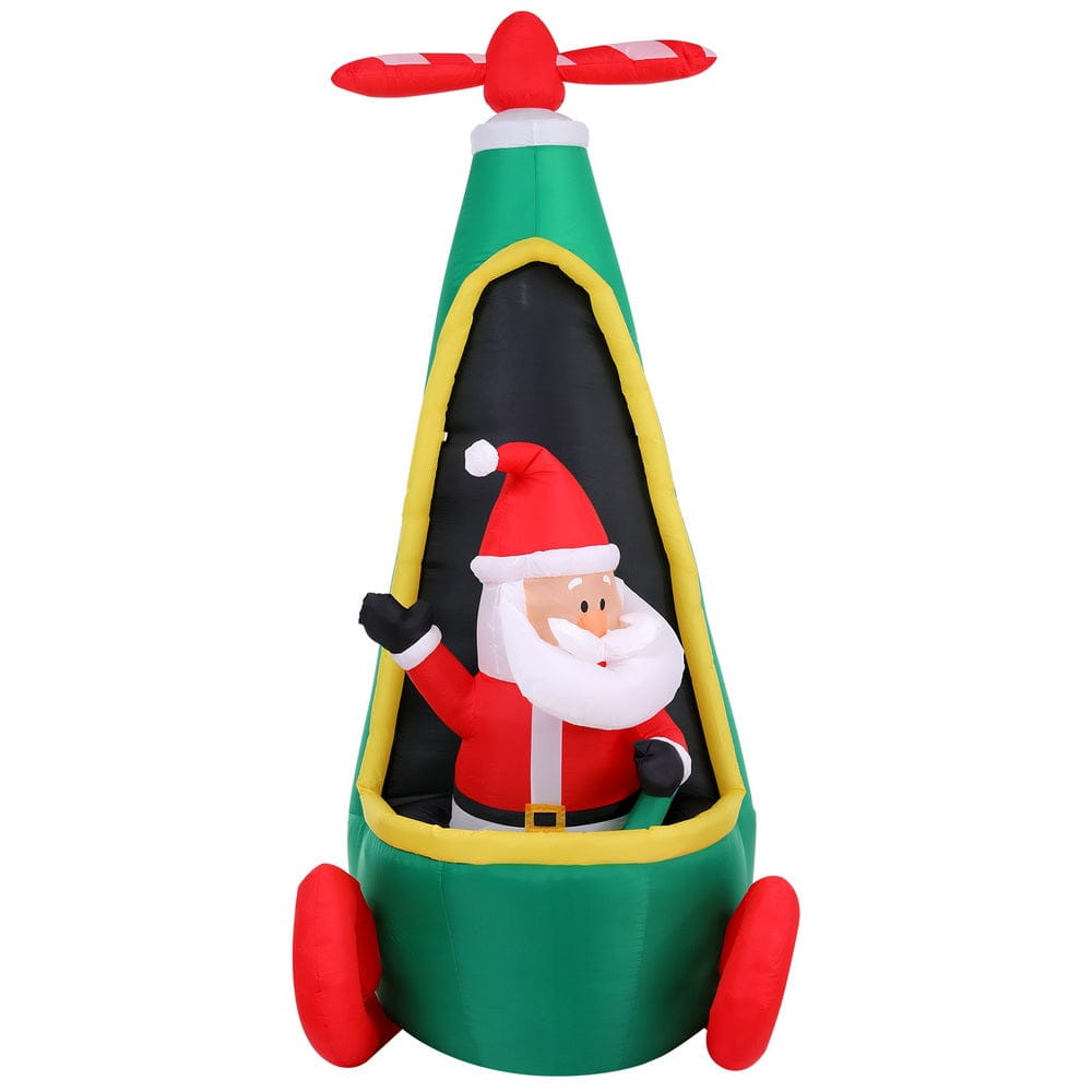 Jingle Jollys Occasions > Costumes > Costumes & Accessories Jingle Jollys Christmas Inflatable Santa in Helicopter 2.55M Height LED Illuminated Decorations