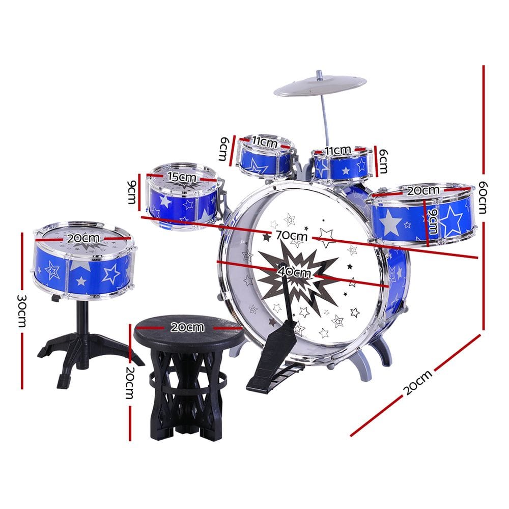 Keezi Audio & Video > Musical Instrument & Accessories > Drums Keezi 11 Piece Kids Drum Set