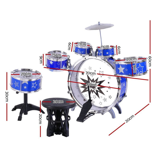Keezi Audio & Video > Musical Instrument & Accessories > Drums Keezi 11 Piece Kids Drum Set