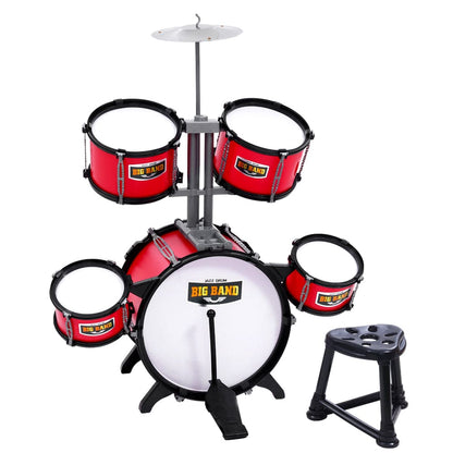 Keezi Audio & Video > Musical Instrument & Accessories > Drums Keezi Kids 7 Drum Set Junior Drums Kit Musical Play Toys Childrens Mini Big Band