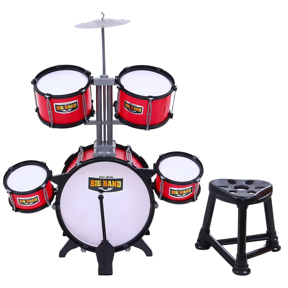 Keezi Audio & Video > Musical Instrument & Accessories > Drums Keezi Kids 7 Drum Set Junior Drums Kit Musical Play Toys Childrens Mini Big Band
