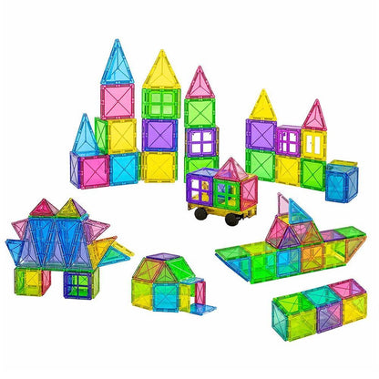 Keezi Baby & Kids > Baby & Kid's Toys > Building Toys Keezi 120pcs Kids Magnetic Tiles Blocks Building Educational Toys Children Gift