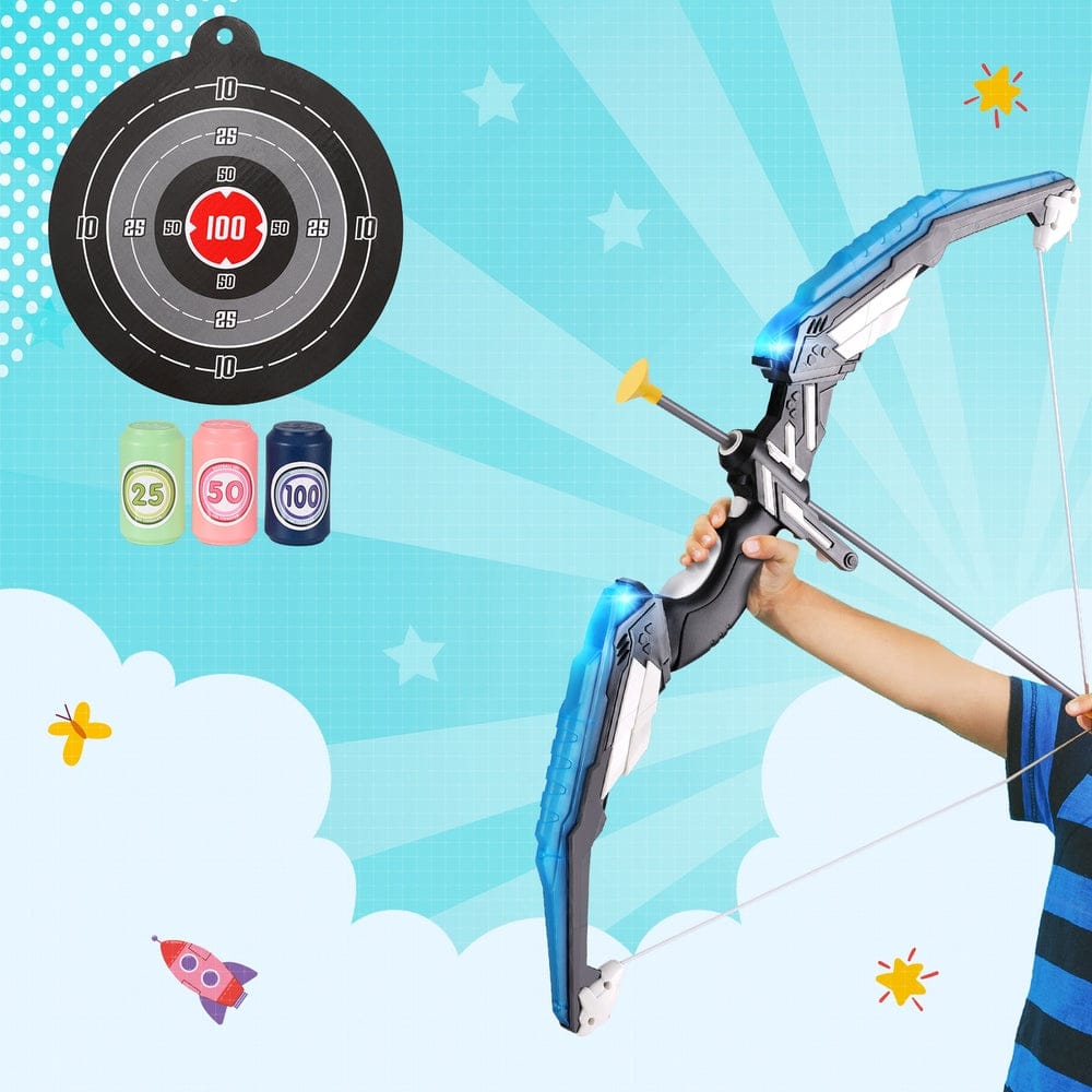 Keezi Baby & Kids > Baby & Kid's Toys > Outdoor Play Equipment Keezi Kids Bow and Arrow Target Set Outdoor Sport Archery Toys Bottle LED Light