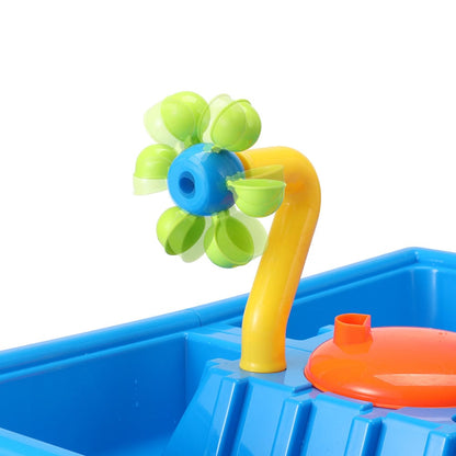 Keezi Baby & Kids > Baby & Kid's Toys > Outdoor Play Equipment Keezi Kids Sand and Water Table Windmill Shovel Outdoor Sandpit Toys Beach Play