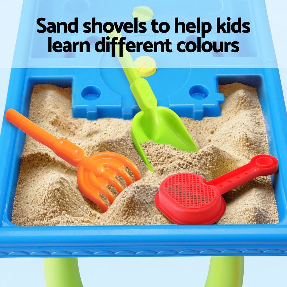 Keezi Baby & Kids > Baby & Kid's Toys > Outdoor Play Equipment Keezi Kids Sand and Water Table Windmill Shovel Outdoor Sandpit Toys Beach Play