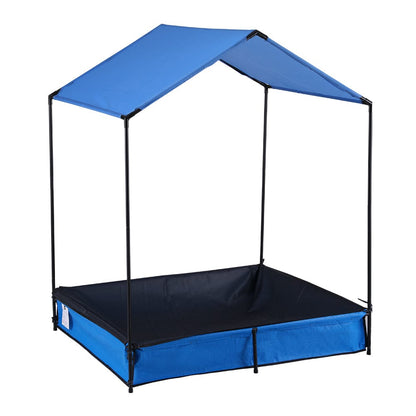 Keezi Baby & Kids > Baby & Kid's Toys > Outdoor Play Equipment Keezi Kids Sandpit Metal Sandbox Sand Pit with Canopy Cover Outdoor Toys 120cm