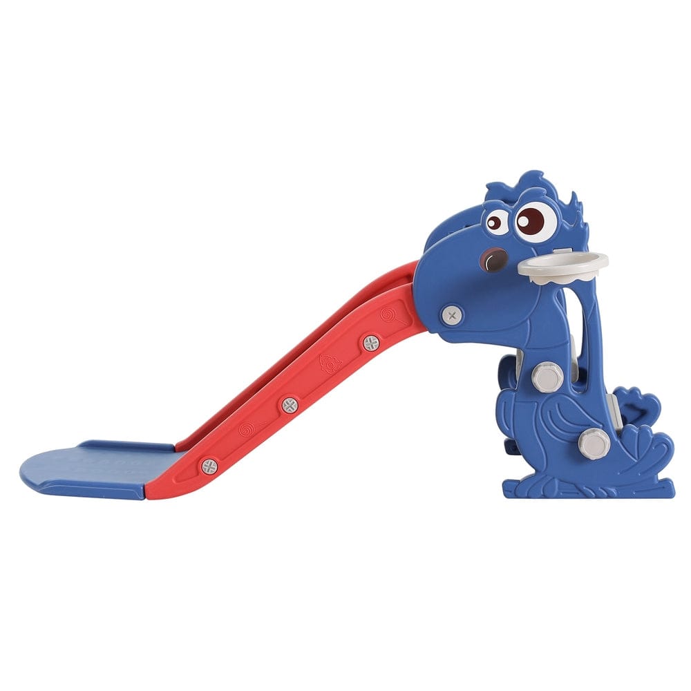 Keezi Baby & Kids > Baby & Kid's Toys > Outdoor Play Equipment Keezi Kids Slide Set Basketball Hoop Outdoor Playground Toy Dragon 90cm Blue