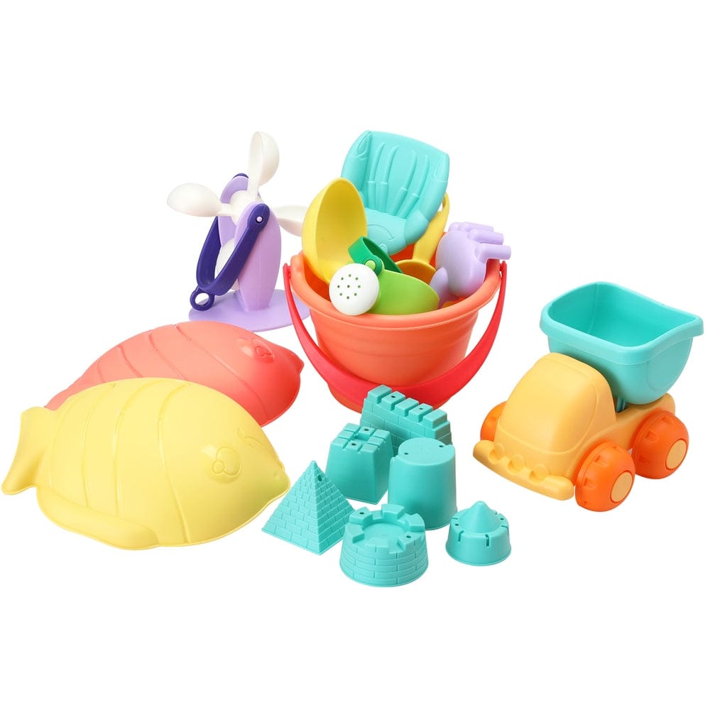 Keezi Baby & Kids > Baby & Kid's Toys > Outdoor Play Equipment Keezi Kids Water Table Tool Kit Sand Truck Windmill Bucket Shovel Sandpit Toys