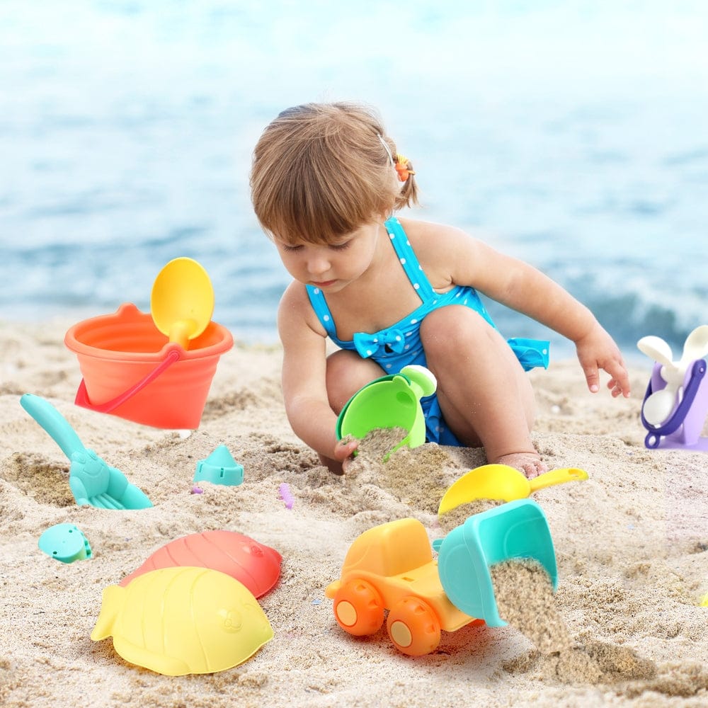 Keezi Baby & Kids > Baby & Kid's Toys > Outdoor Play Equipment Keezi Kids Water Table Tool Kit Sand Truck Windmill Bucket Shovel Sandpit Toys