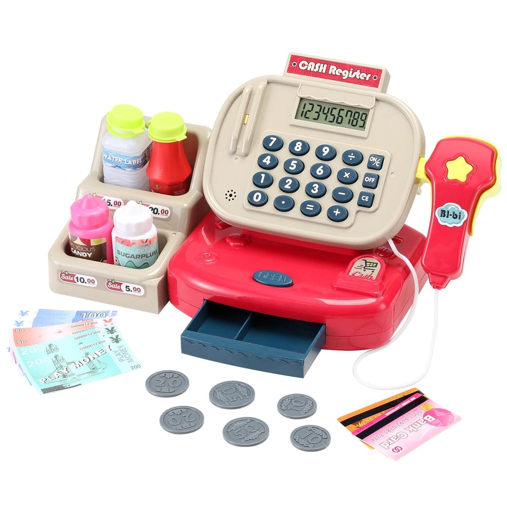 Keezi Baby & Kids > Baby & Kid's Toys > Pretend Play Keezi Kids Cash Register Calculator Pretend Play Shops Money Checkout Toys Set