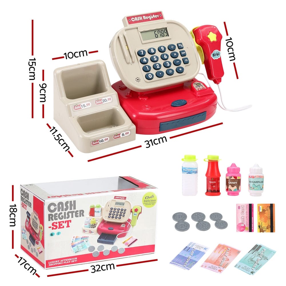 Keezi Baby & Kids > Baby & Kid's Toys > Pretend Play Keezi Kids Cash Register Calculator Pretend Play Shops Money Checkout Toys Set