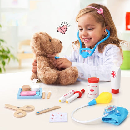 Keezi Baby & Kids > Baby & Kid's Toys > Pretend Play Keezi Kids Doctor Nurse Medical Case Pretend Play Set Stethoscope Medicine Toys