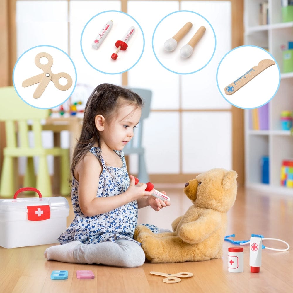 Keezi Baby & Kids > Baby & Kid's Toys > Pretend Play Keezi Kids Doctor Nurse Medical Case Pretend Play Set Stethoscope Medicine Toys
