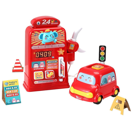 Keezi Baby & Kids > Baby & Kid's Toys > Pretend Play Keezi Kids Gas Petrol Station Pumper Pretend Play Toys Car Music Card Playset