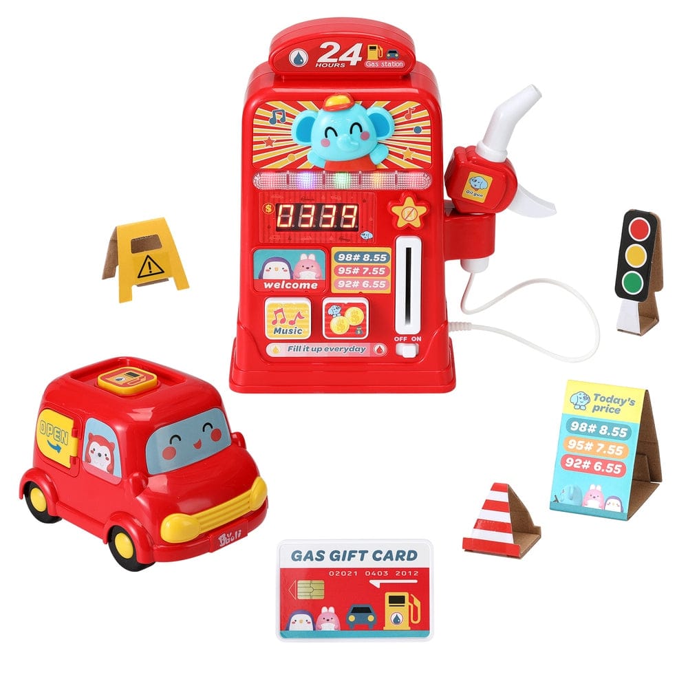 Keezi Baby & Kids > Baby & Kid's Toys > Pretend Play Keezi Kids Gas Petrol Station Pumper Pretend Play Toys Car Music Card Playset