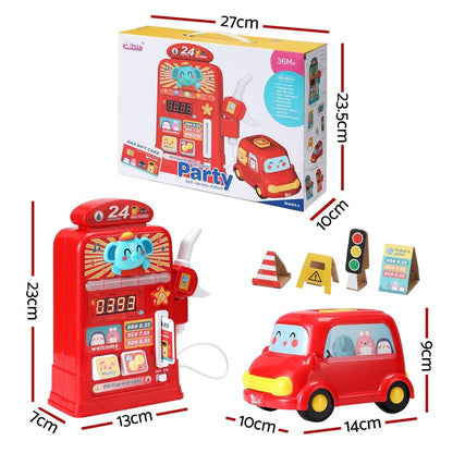 Keezi Baby & Kids > Baby & Kid's Toys > Pretend Play Keezi Kids Gas Petrol Station Pumper Pretend Play Toys Car Music Card Playset