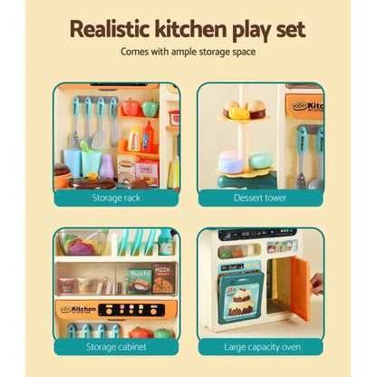 Keezi Baby & Kids > Baby & Kid's Toys > Pretend Play Keezi Kids Kitchen Pretend Play Set Cooking Sound Steam Light Function