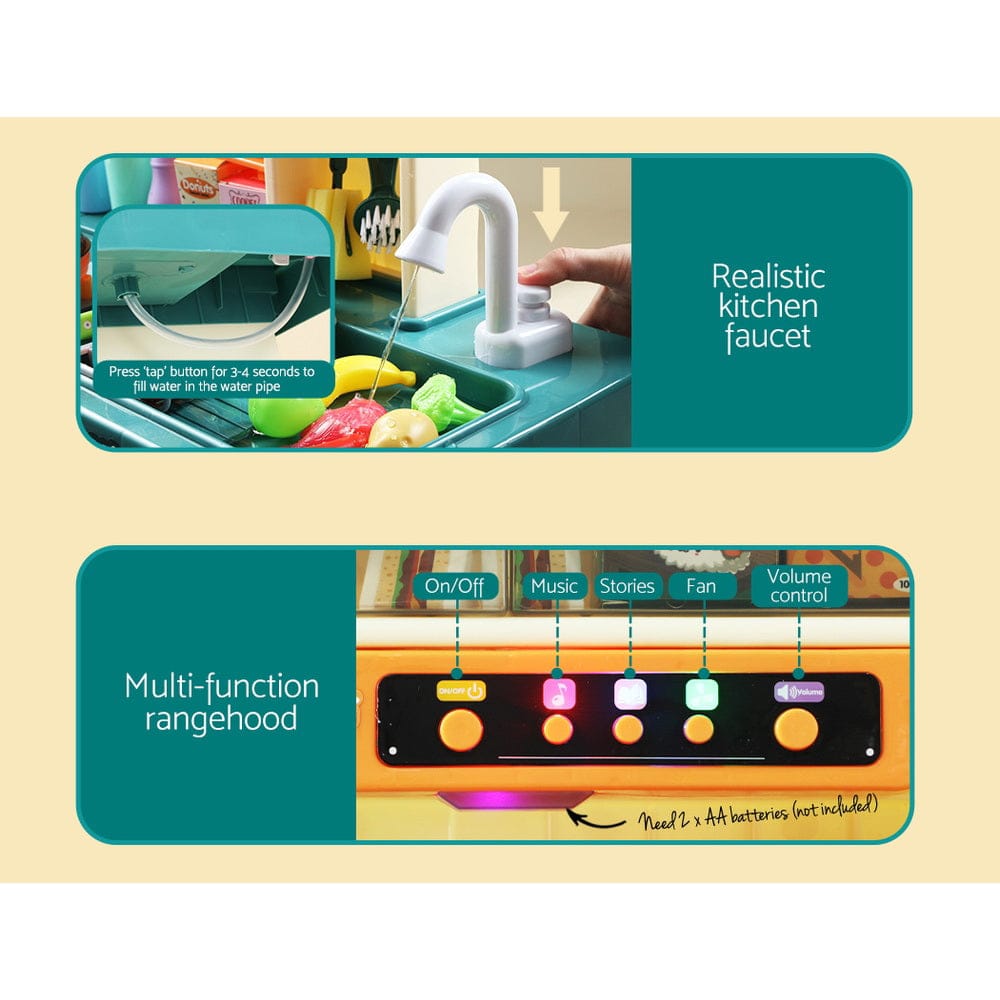 Keezi Baby & Kids > Baby & Kid's Toys > Pretend Play Keezi Kids Kitchen Pretend Play Set Cooking Sound Steam Light Function
