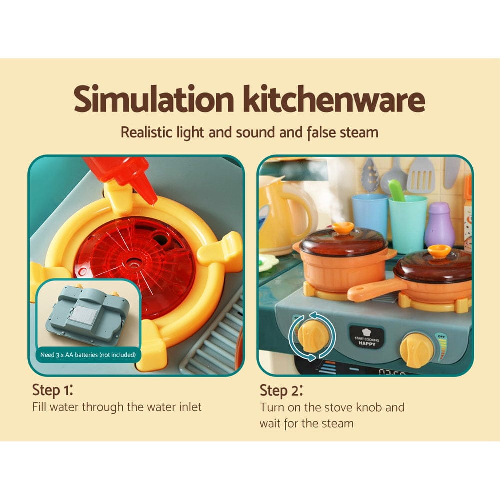 Keezi Baby & Kids > Baby & Kid's Toys > Pretend Play Keezi Kids Kitchen Pretend Play Set Cooking Sound Steam Light Function