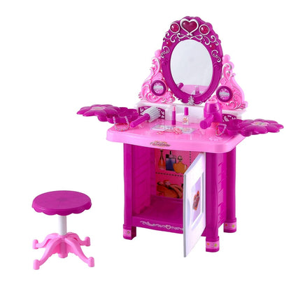 Keezi Baby & Kids > Baby & Kid's Toys > Pretend Play Keezi Kids Pretend Makeup Play Set Dressing Table Chair Girls Toys Children