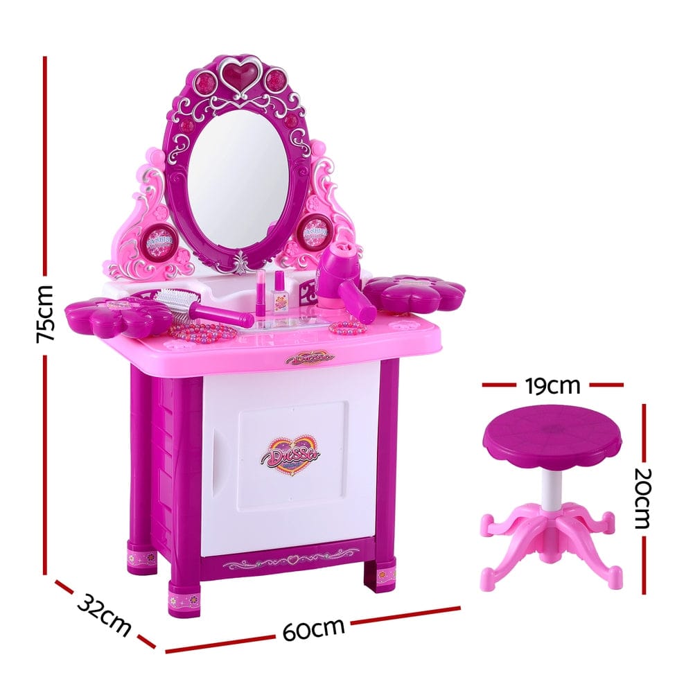 Keezi Baby & Kids > Baby & Kid's Toys > Pretend Play Keezi Kids Pretend Makeup Play Set Dressing Table Chair Girls Toys Children