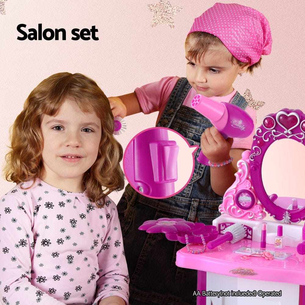 Keezi Baby & Kids > Baby & Kid's Toys > Pretend Play Keezi Kids Pretend Makeup Play Set Dressing Table Chair Girls Toys Children