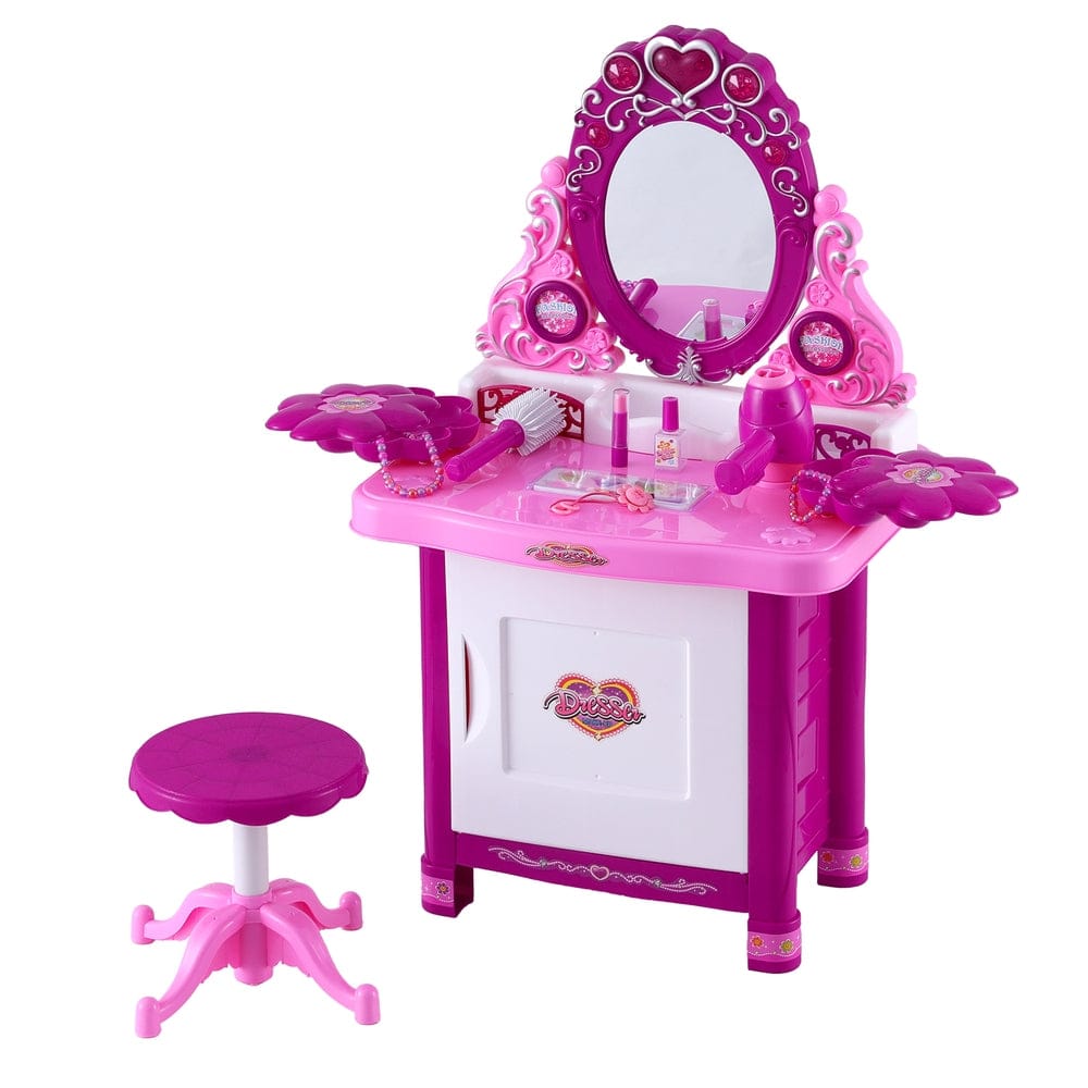 Keezi Baby & Kids > Baby & Kid's Toys > Pretend Play Keezi Kids Pretend Makeup Play Set Dressing Table Chair Girls Toys Children