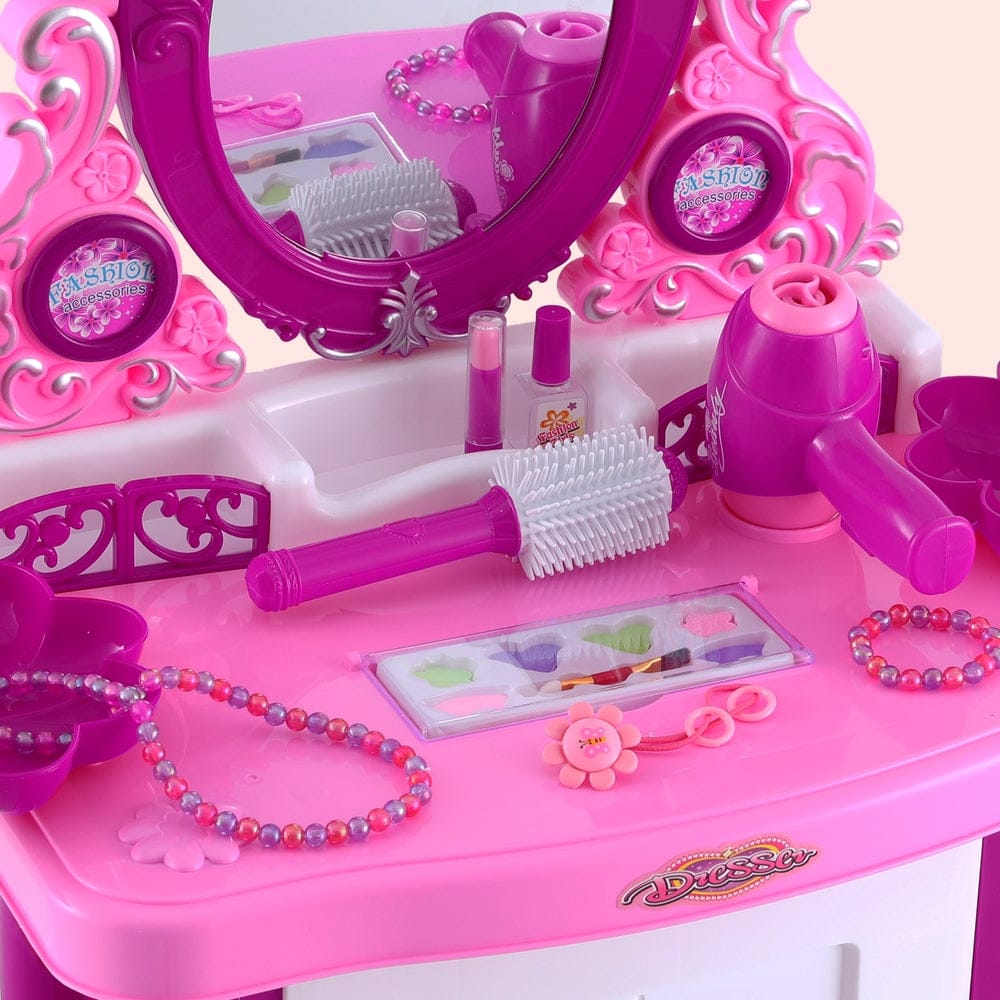 Keezi Baby & Kids > Baby & Kid's Toys > Pretend Play Keezi Kids Pretend Makeup Play Set Dressing Table Chair Girls Toys Children