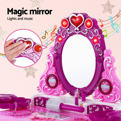 Keezi Baby & Kids > Baby & Kid's Toys > Pretend Play Keezi Kids Pretend Makeup Play Set Dressing Table Chair Girls Toys Children