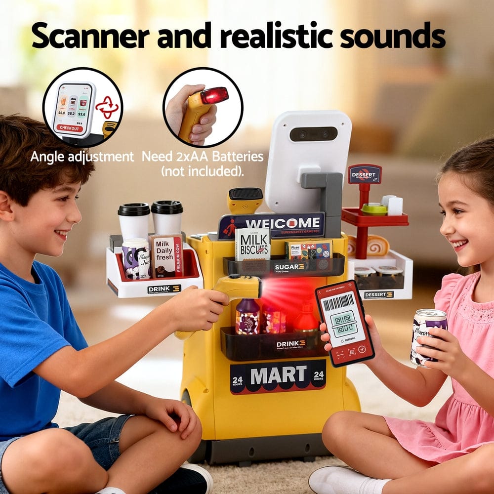Keezi Baby & Kids > Baby & Kid's Toys > Pretend Play Keezi Kids Pretend Playset Supermarket Shopping Role Play Toy Cash Food 48PCS