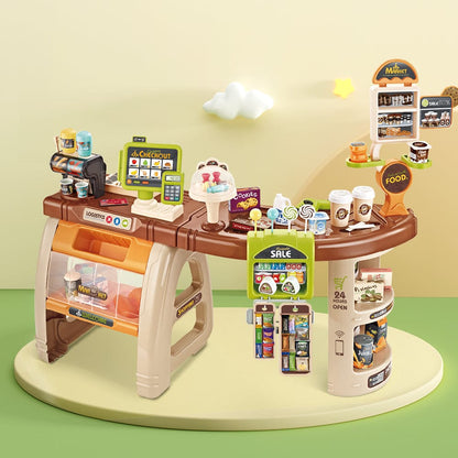 Keezi Baby & Kids > Baby & Kid's Toys > Pretend Play Keezi Kids Pretend Role Play Grocery Supermarket 52 Piece Playset Cash Register