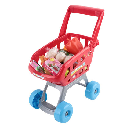 Keezi Baby & Kids > Baby & Kid's Toys > Pretend Play Keezi Kids Pretend Role Play Supermarket 24 Piece Playset Cash Register Trolley